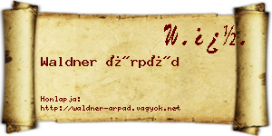 Waldner Árpád névjegykártya